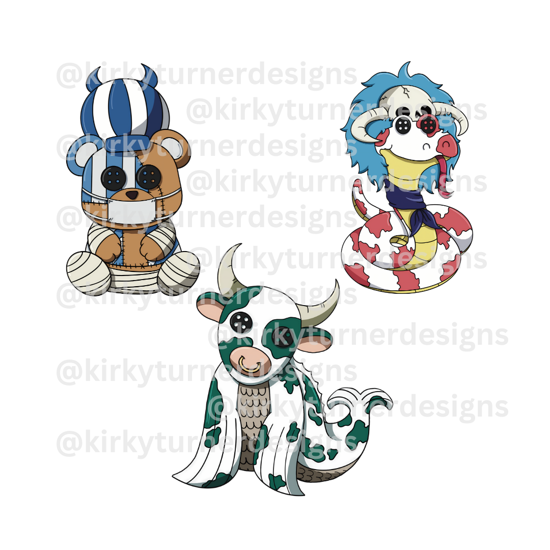 OP Creatures Button Eyes Sticker