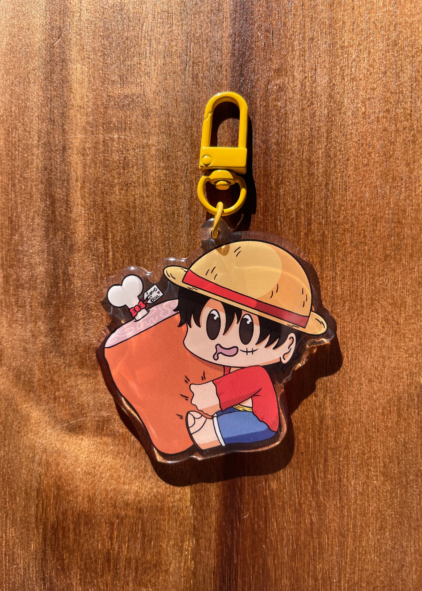 Strawhat with Meat Plush Keychain