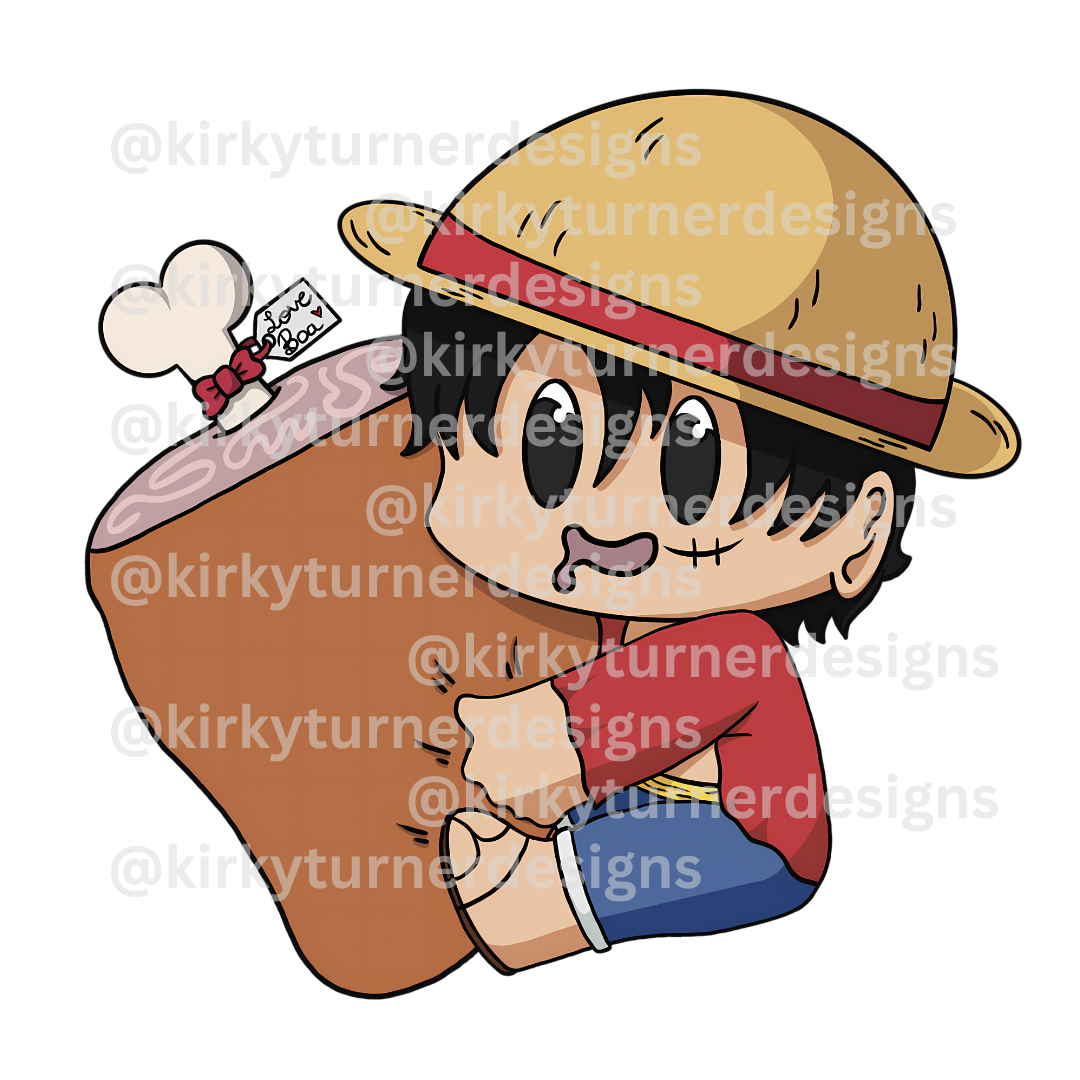 Strawhat with Meat Plush Keychain
